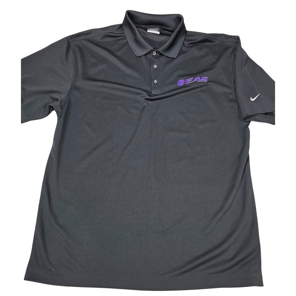 Nike Golf Mens Polo XL Black NikeFit Dry Logo